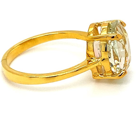 Vintage 14K White Gold Ring – 11.16ct Lab-created Orange  Padparadscha Tourmaline 5.12ct Solid 14K Gold Ring